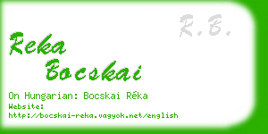 reka bocskai business card